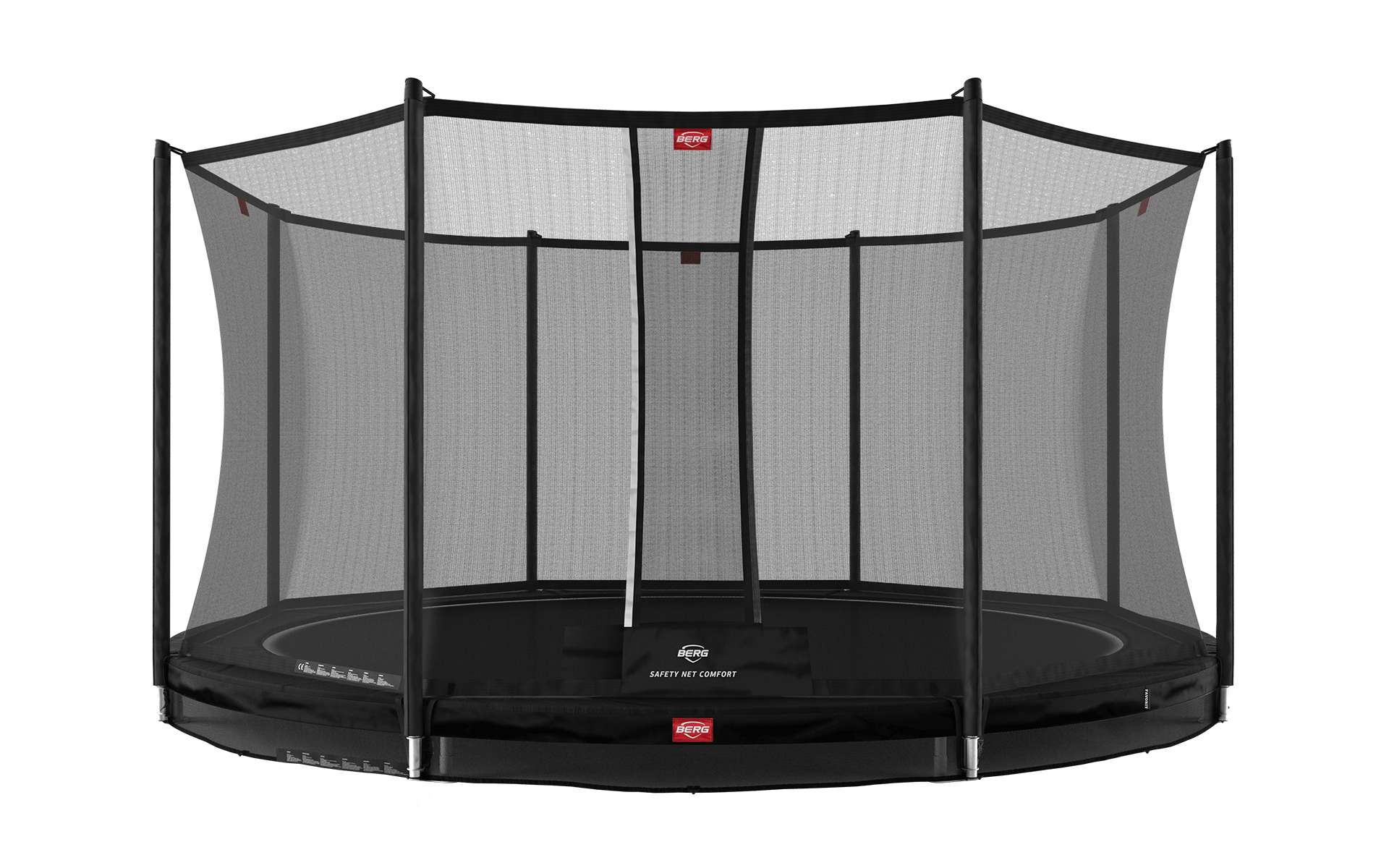 BERG Favorit InGround 430 Black — InGround trampoline set into the lawn